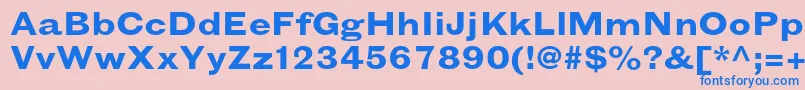GrotesquemtstdBoldextended Font – Blue Fonts on Pink Background