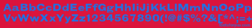 GrotesquemtstdBoldextended Font – Blue Fonts on Red Background