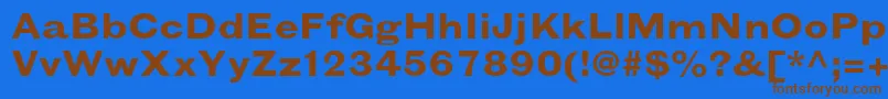 GrotesquemtstdBoldextended Font – Brown Fonts on Blue Background