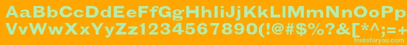 GrotesquemtstdBoldextended Font – Green Fonts on Orange Background