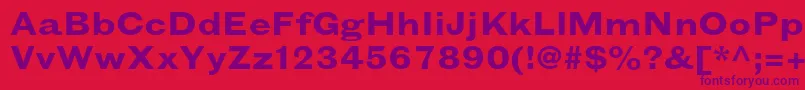 GrotesquemtstdBoldextended Font – Purple Fonts on Red Background