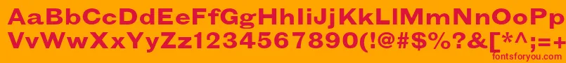 GrotesquemtstdBoldextended Font – Red Fonts on Orange Background