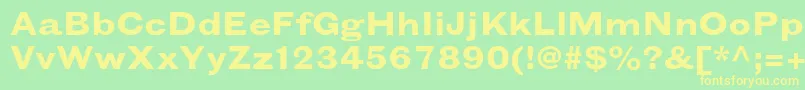 GrotesquemtstdBoldextended Font – Yellow Fonts on Green Background