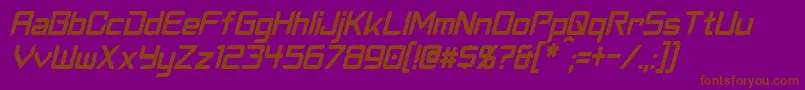 CyberverseCondensedItalic Font – Brown Fonts on Purple Background