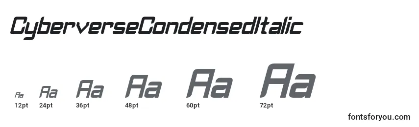 CyberverseCondensedItalic Font Sizes