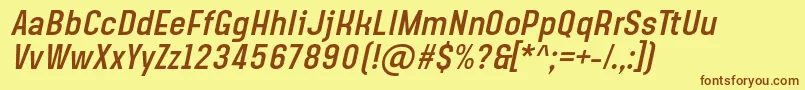 SteagislerItalic-fontti – ruskeat fontit keltaisella taustalla