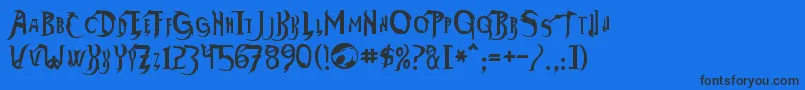 Thundara Font – Black Fonts on Blue Background