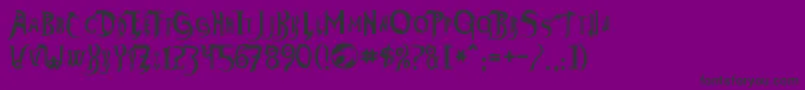 フォントThundara – 紫の背景に黒い文字