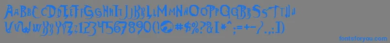 フォントThundara – 灰色の背景に青い文字