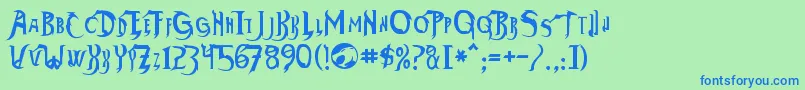 More about Thundara Font Thundara Font – Blue Fonts on Green Background