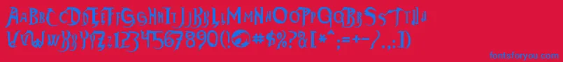 Шрифт Thundara – синие шрифты на красном фоне