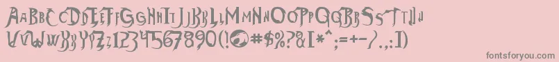 フォントThundara – ピンクの背景に灰色の文字