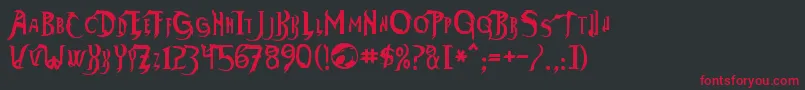 フォントThundara – 黒い背景に赤い文字