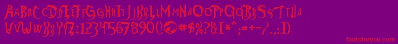 Thundara Font – Red Fonts on Purple Background