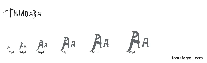 Größen der Schriftart Thundara