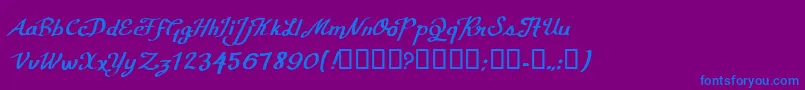 Police CfcalligraphiaRegular – polices bleues sur fond violet