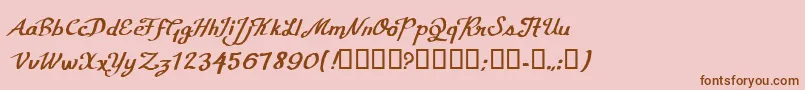 CfcalligraphiaRegular Font – Brown Fonts on Pink Background