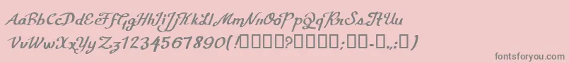 CfcalligraphiaRegular Font – Gray Fonts on Pink Background