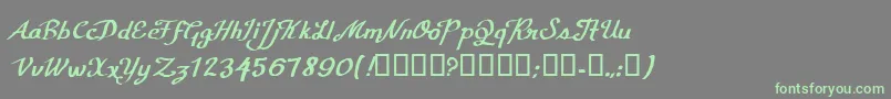 CfcalligraphiaRegular Font – Green Fonts on Gray Background