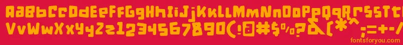 DPuntillasBToTiptoe Font – Orange Fonts on Red Background