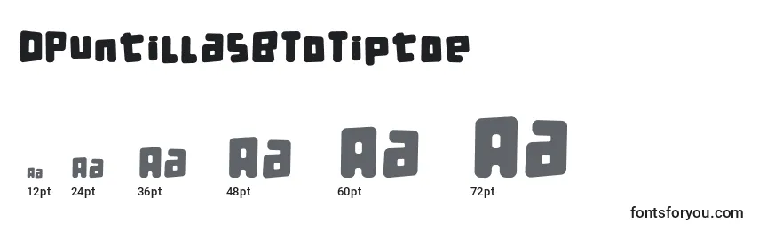 DPuntillasBToTiptoe Font Sizes