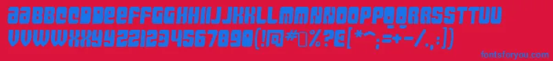 Fonte MassiveretaliationRegular – fontes azuis em um fundo vermelho