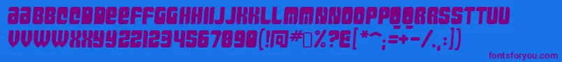 MassiveretaliationRegular-Schriftart – Violette Schriften auf blauem Hintergrund