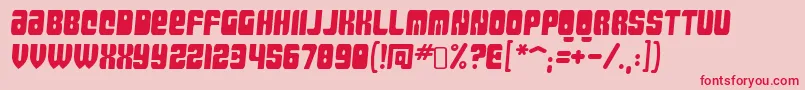 フォントMassiveretaliationRegular – ピンクの背景に赤い文字