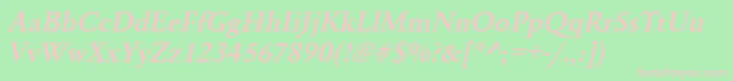 UrwgaramondtdemOblique Font – Pink Fonts on Green Background