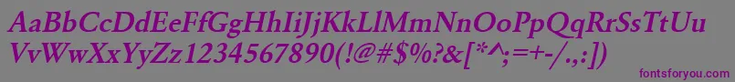 UrwgaramondtdemOblique Font – Purple Fonts on Gray Background