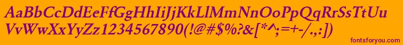 UrwgaramondtdemOblique Font – Purple Fonts on Orange Background