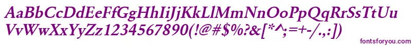 UrwgaramondtdemOblique Font – Purple Fonts on White Background