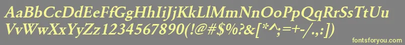 UrwgaramondtdemOblique Font – Yellow Fonts on Gray Background