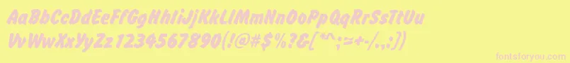 Okayd Font – Pink Fonts on Yellow Background