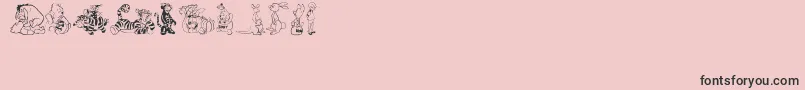 PoohBear-Schriftart – Schwarze Schriften auf rosa Hintergrund