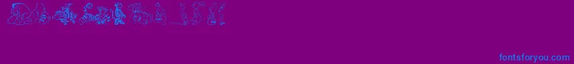 PoohBear Font – Blue Fonts on Purple Background