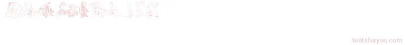 PoohBear-Schriftart – Rosa Schriften auf weißem Hintergrund