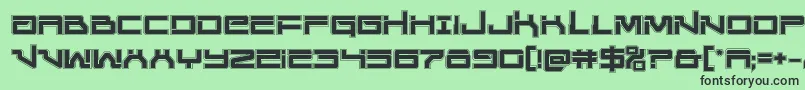 Unitedplanetsacad-Schriftart – Schwarze Schriften auf grünem Hintergrund