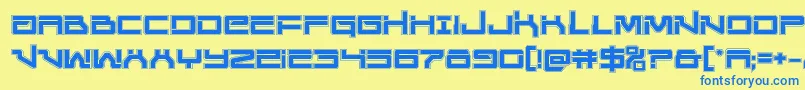 Unitedplanetsacad Font – Blue Fonts on Yellow Background