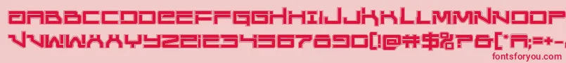Unitedplanetsacad-Schriftart – Rote Schriften auf rosa Hintergrund