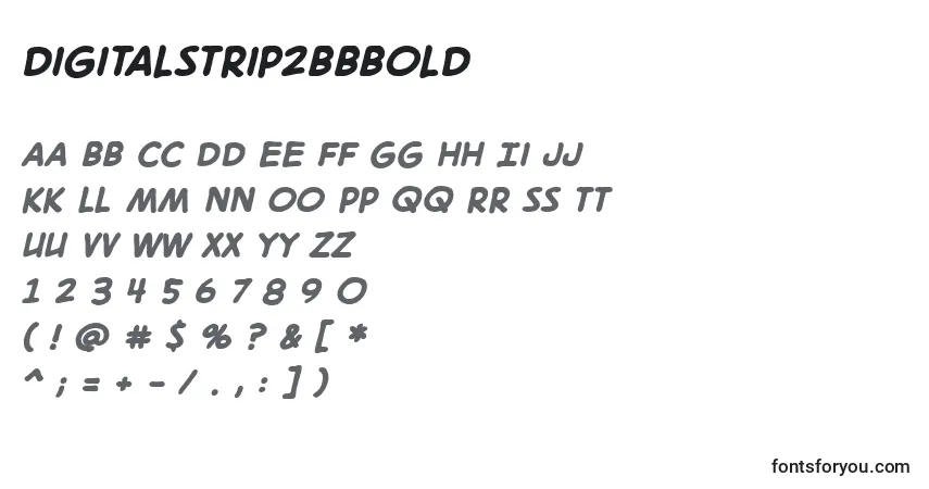A fonte Digitalstrip2bbBold – alfabeto, números, caracteres especiais
