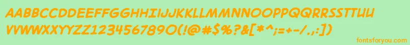 Digitalstrip2bbBold Font – Orange Fonts on Green Background