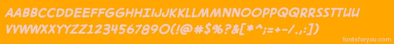 Digitalstrip2bbBold Font – Pink Fonts on Orange Background