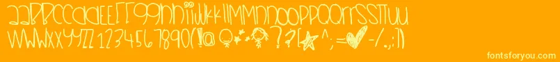 Littlemermaid Font – Yellow Fonts on Orange Background