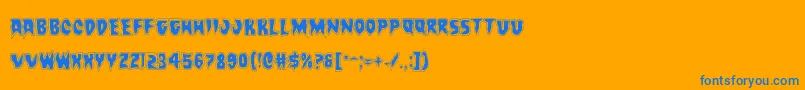 More about Countsuckulaacad Font Countsuckulaacad Font – Blue Fonts on Orange Background
