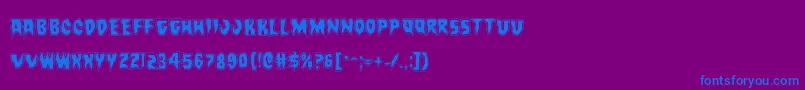 Countsuckulaacad-fontti – siniset fontit violetilla taustalla