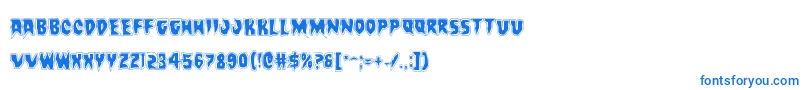 Countsuckulaacad-fontti – siniset fontit valkoisella taustalla