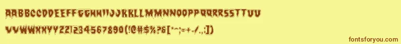 Шрифт Countsuckulaacad – коричневые шрифты на жёлтом фоне