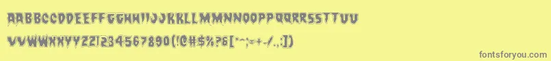 Countsuckulaacad-fontti – harmaat kirjasimet keltaisella taustalla