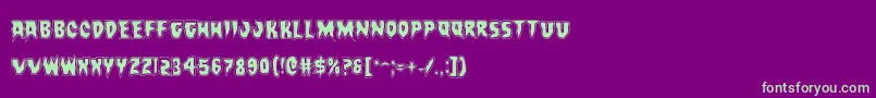 Countsuckulaacad-fontti – vihreät fontit violetilla taustalla